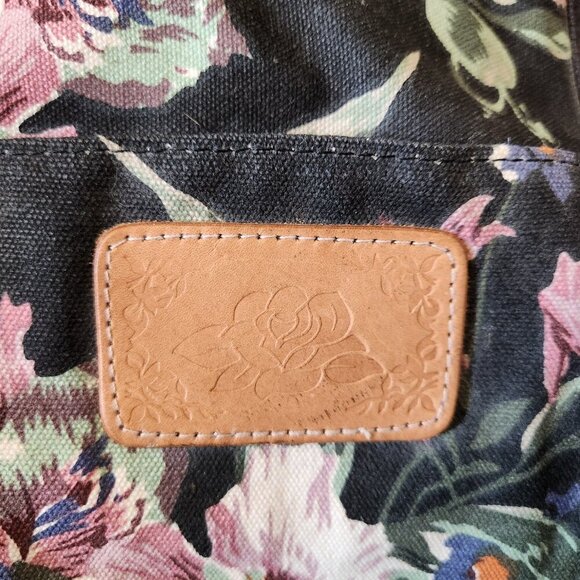 Vintage 90s Floral Tapestry Weekender Duffle Bag Black Rose Cottagecore Boho - Picture 5 of 7